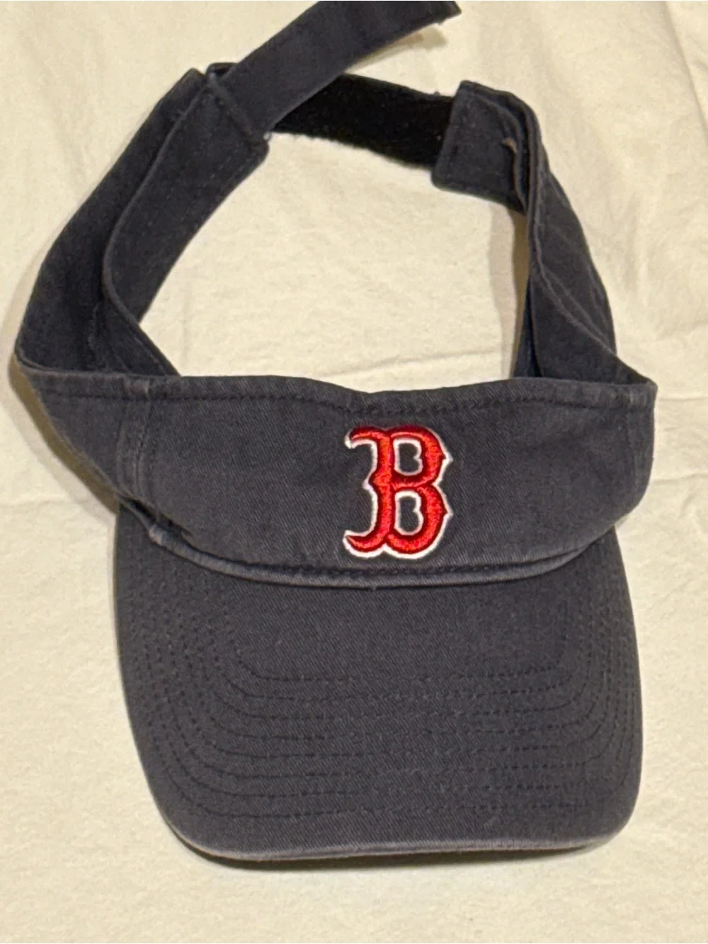 Boston Red Sox Navy Visor MLB Embroidered B Y2K Baseball Sporty Preppy